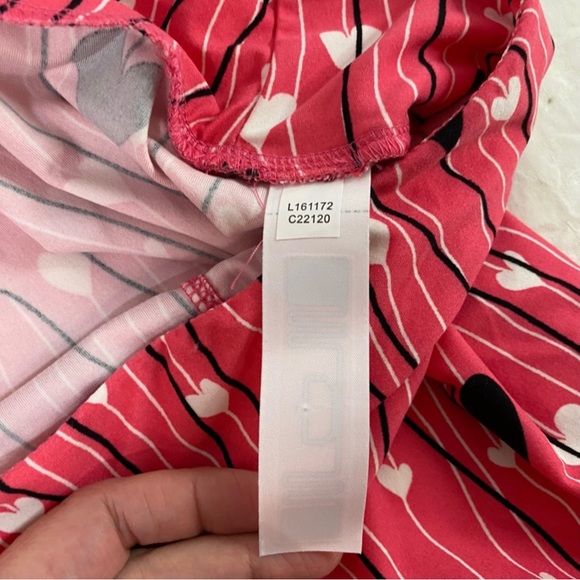 LuLaroe Leggings (T&C) NWOT 3 pr bundle pink hearts scissor red hearts fit 12-18 - Picture 11 of 16